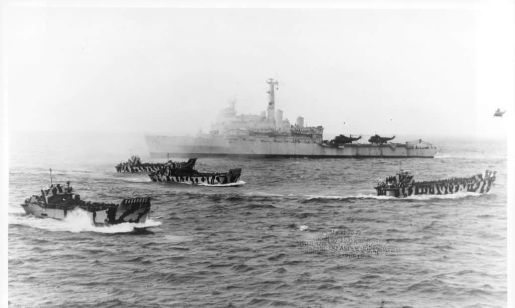 Britiske landgangsbåde under øvelsen Bold Gannet 
