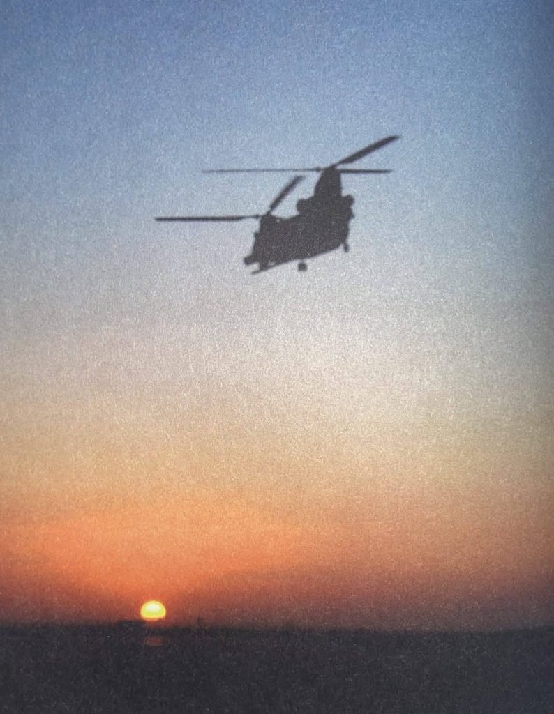 Solnedgang, helikopter, Afghanistan